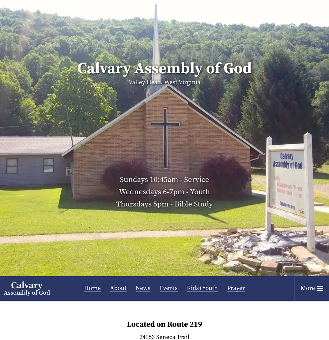 calvaryvhwv.org screenshot